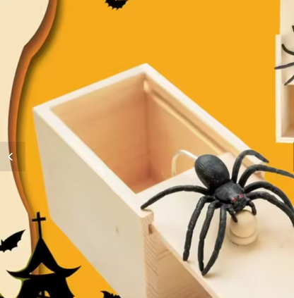 Wooden Spider Scare Prank Box