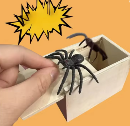 Wooden Spider Scare Prank Box